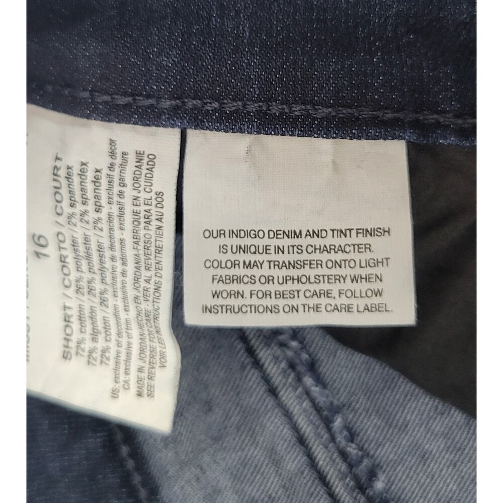 L32) Women's Gloria Vanderbilt Amanda Blue Slimming Jeans Pants Size 16 Short - Picture 14 of 14